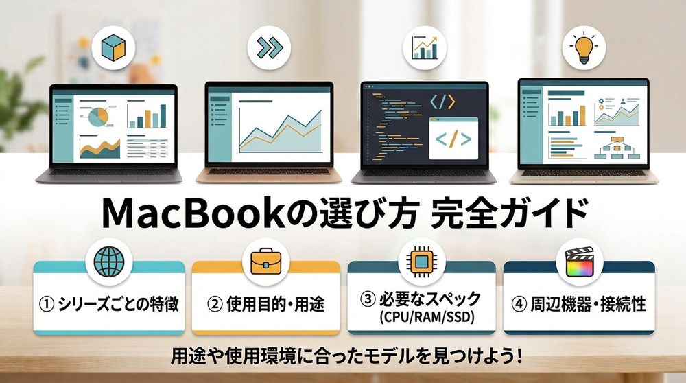 MacBookの選び方 | MacBookのシリーズ・用途・スペック・周辺機器を解説！