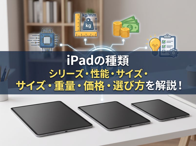 iPadの種類 | iPadのシリーズ・性能・サイズ・重量・価格・選び方を解説！