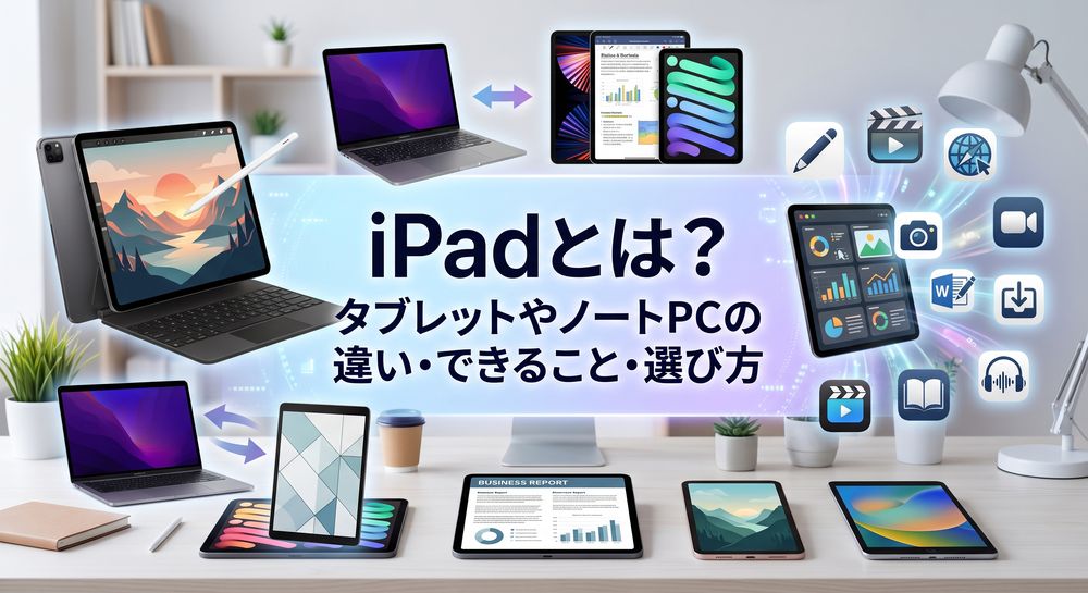 iPadとは？iPadとタブレットやノートPCの違い・できること・選び方を解説