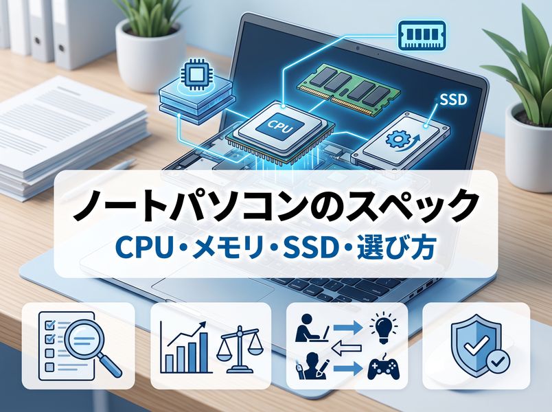 ノートパソコンのスペック | ノートPCのCPU・メモリ・SSDなど見方と選び方！