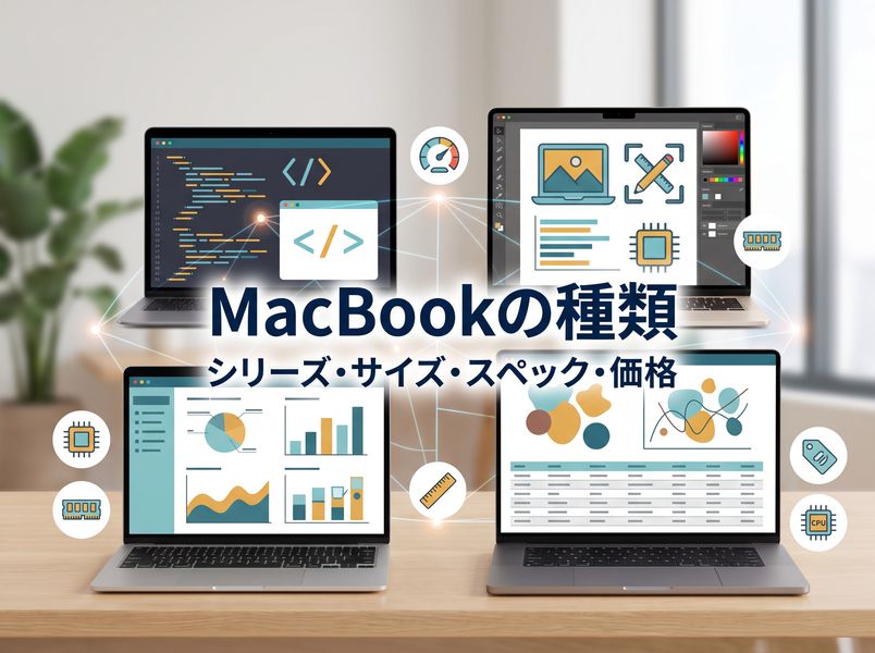 MacBookの種類 | MacBookのシリーズ・サイズ・スペック・価格帯の違いを解説！