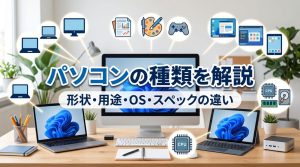 パソコンの種類を解説 | パソコンの形状・用途・OS・スペックの違い！